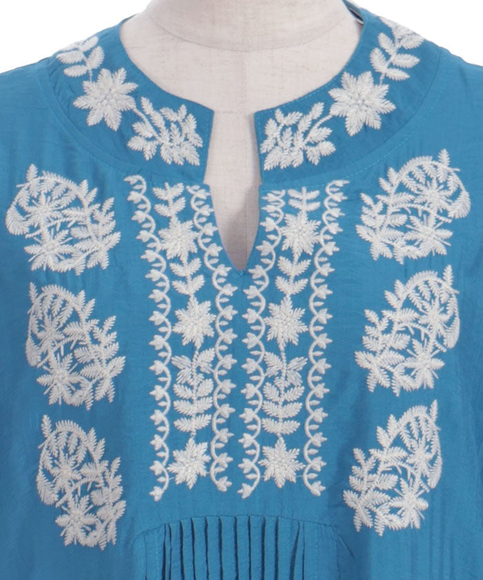 Embroidery Skipper Maxi Dress