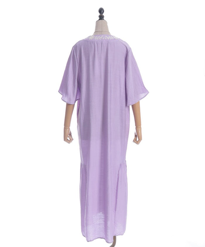 Embroidery Skipper Maxi Dress