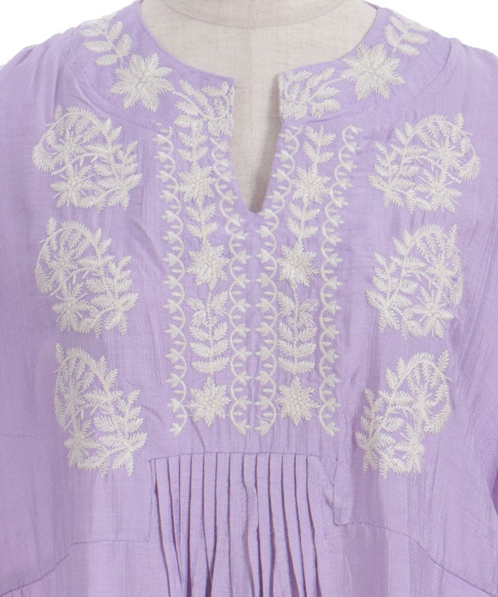 Embroidery Skipper Maxi Dress