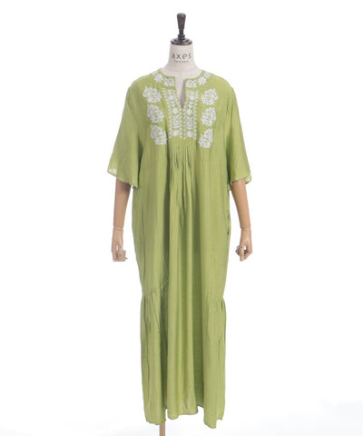 Embroidery Skipper Maxi Dress