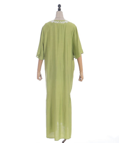 Embroidery Skipper Maxi Dress