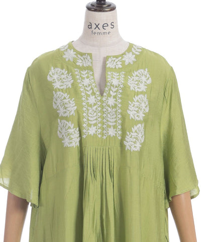 Embroidery Skipper Maxi Dress
