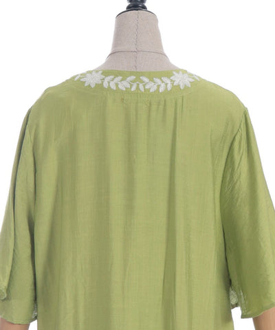 Embroidery Skipper Maxi Dress