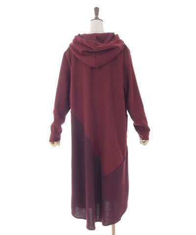 Contrast Fabric Asymmetric Hoodie Dress