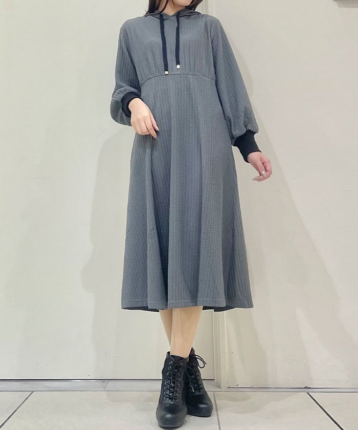 Cable Jacquard Hoodie Dress