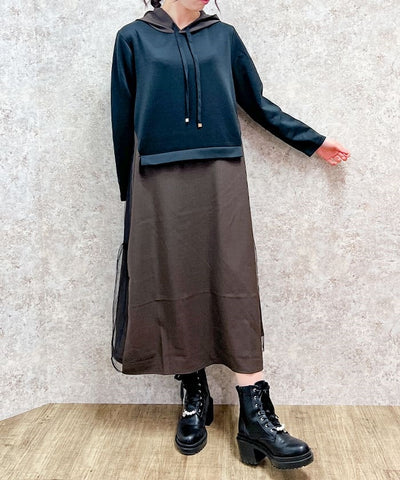 Contrast Fabric Dress