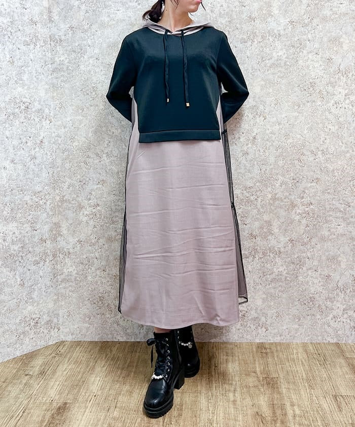 Contrast Fabric Dress