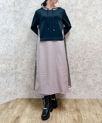 Contrast Fabric Dress