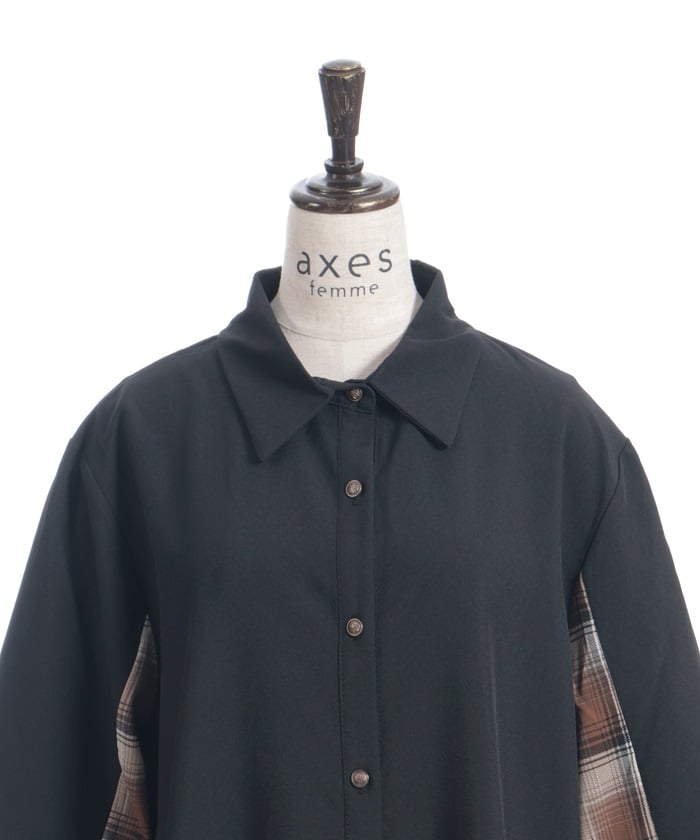 Asymmetric Pattern Panel Shirt Dress