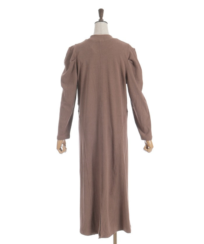 Brushed Cut Tuck Sleeve Dress