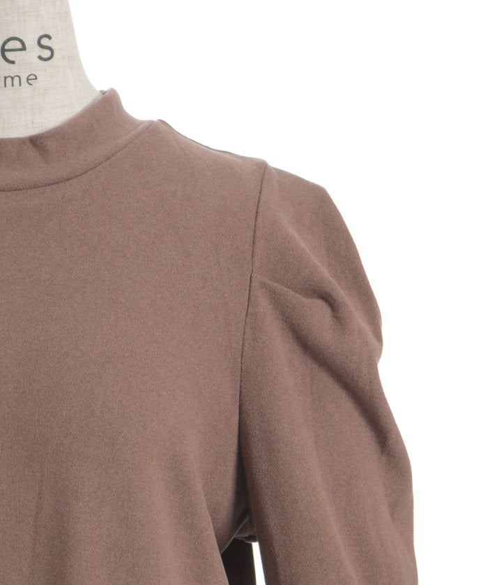 Brushed Cut Tuck Sleeve Dress