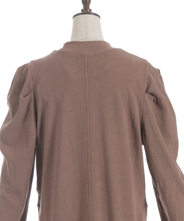 Brushed Cut Tuck Sleeve Dress