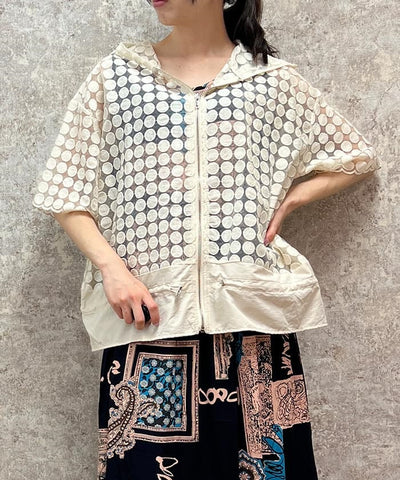Dot Organdy Blouson