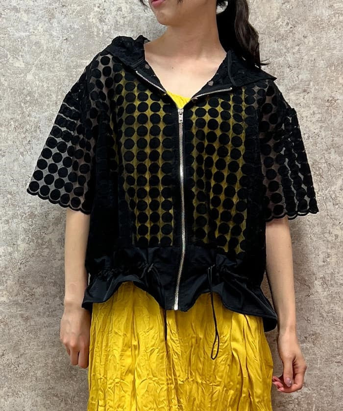 Dot Organdy Blouson