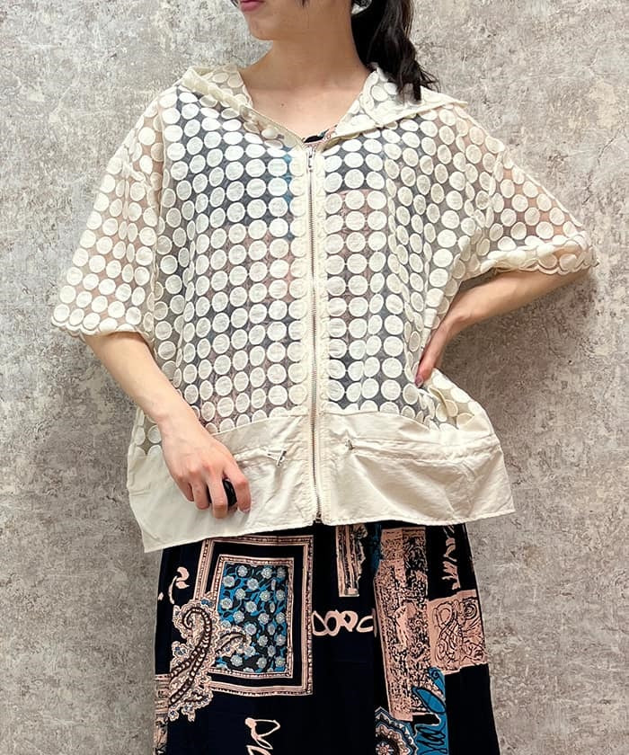 Dot Organdy Blouson