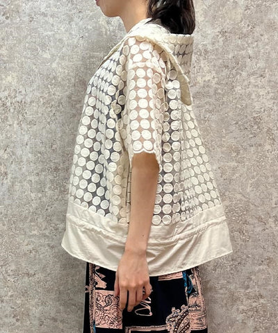 Dot Organdy Blouson
