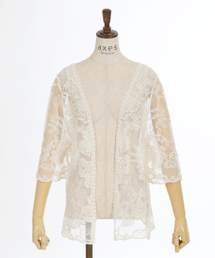 Tulle Lace Cardigan – axes femme from JAPAN