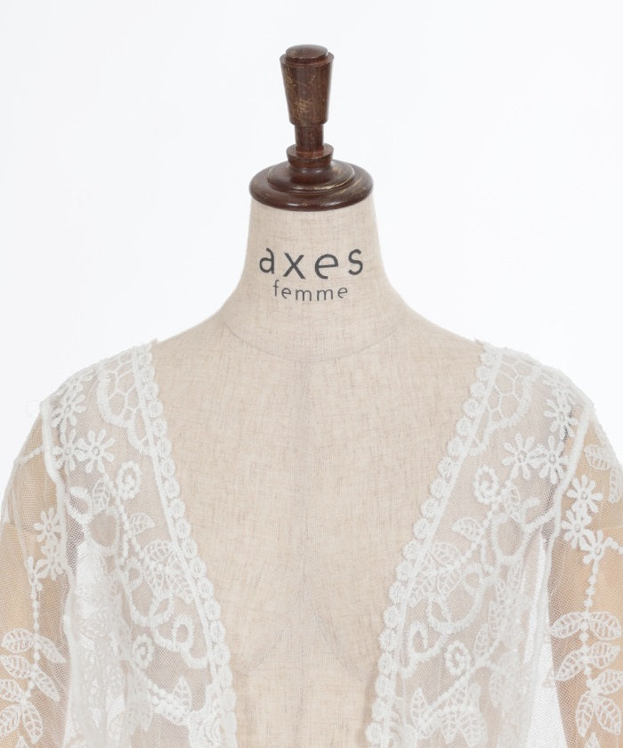 Tulle Lace Cardigan – axes femme from JAPAN