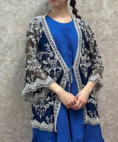 Tulle Embroidery Cardigan