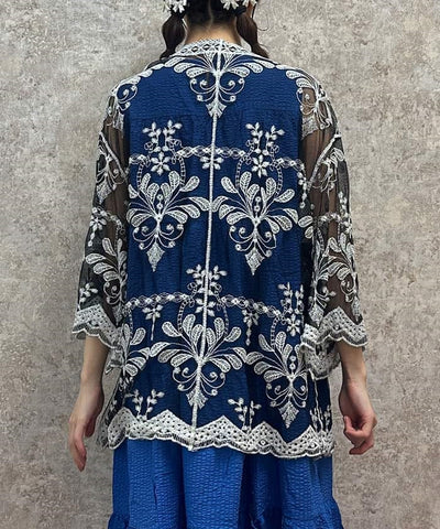 Tulle Embroidery Cardigan