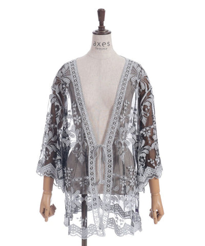 Tulle Embroidery Cardigan