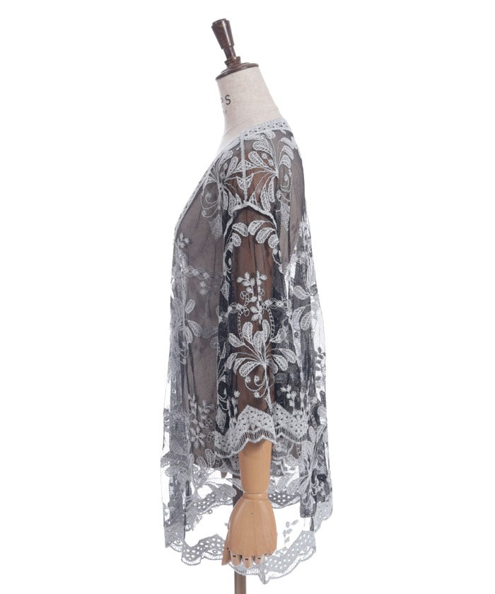 Tulle Embroidery Cardigan
