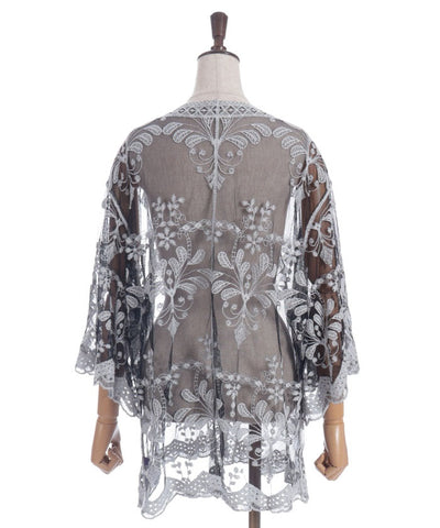 Tulle Embroidery Cardigan