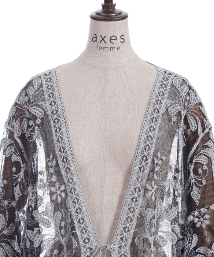 Tulle Embroidery Cardigan