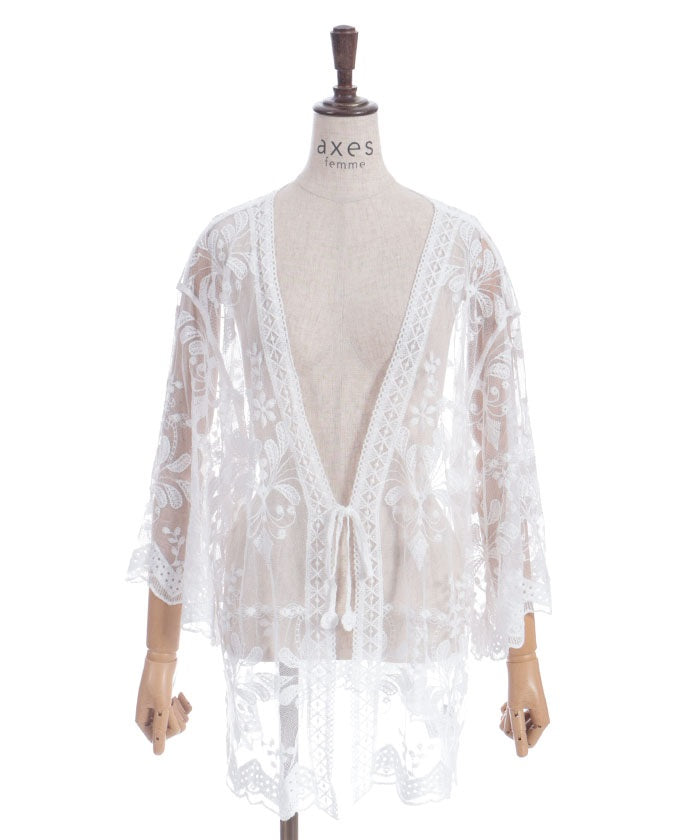 Tulle Embroidery Cardigan
