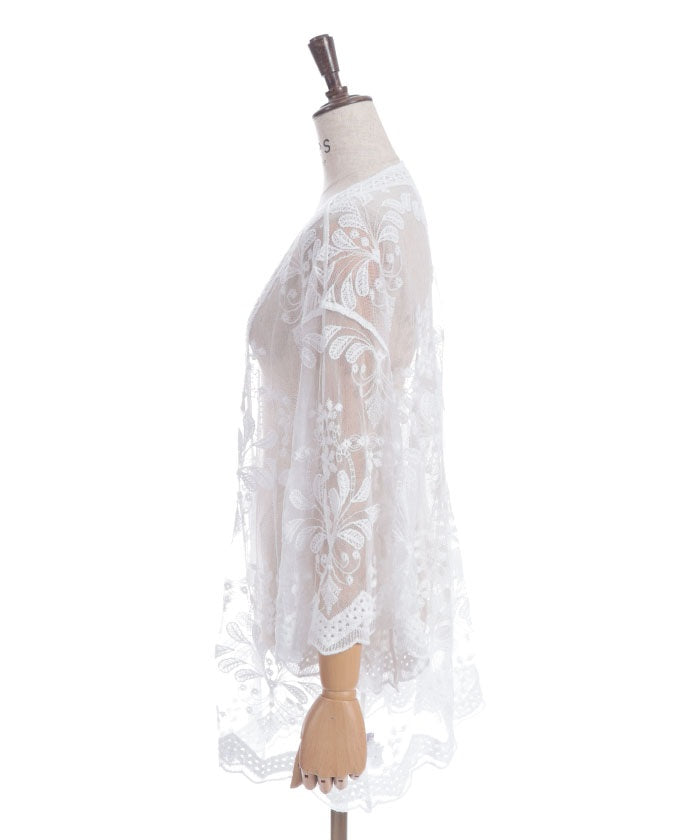 Tulle Embroidery Cardigan