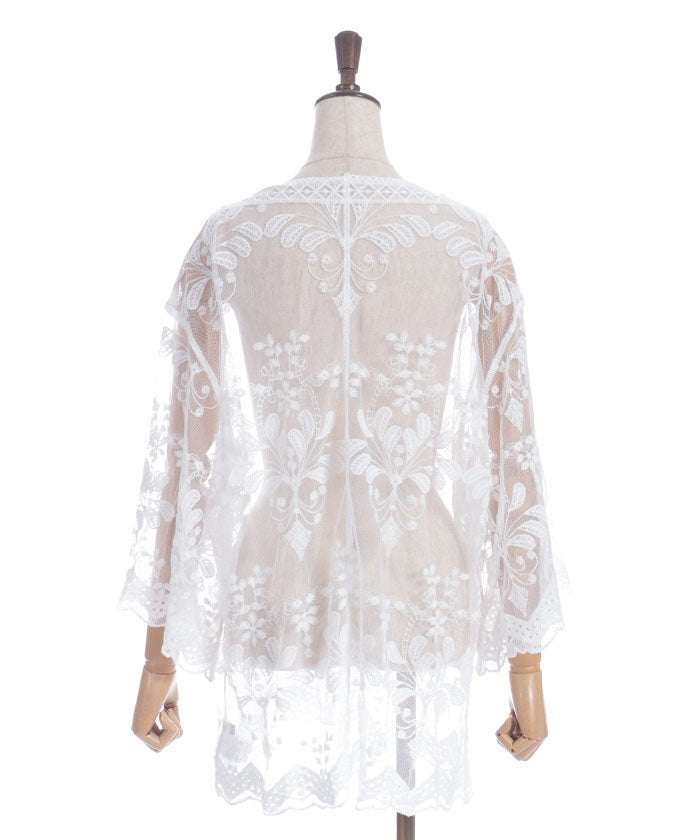 Tulle Embroidery Cardigan
