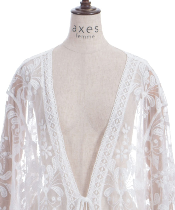 Tulle Embroidery Cardigan
