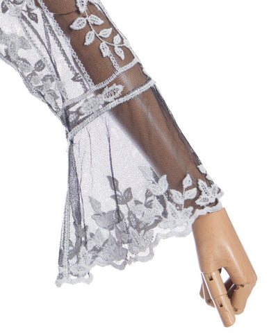 Tulle Embroidery Long Cardigan