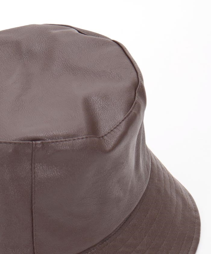 Faux Leather Bucket Hat