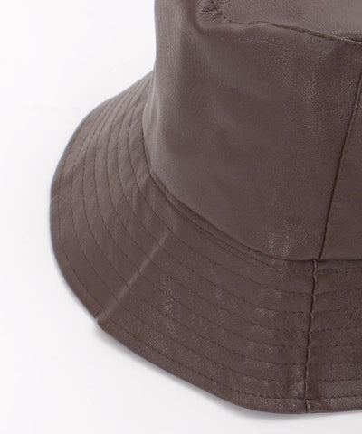 Faux Leather Bucket Hat