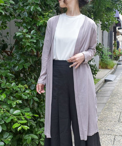 Knit & Chiffon Panel Cardigan