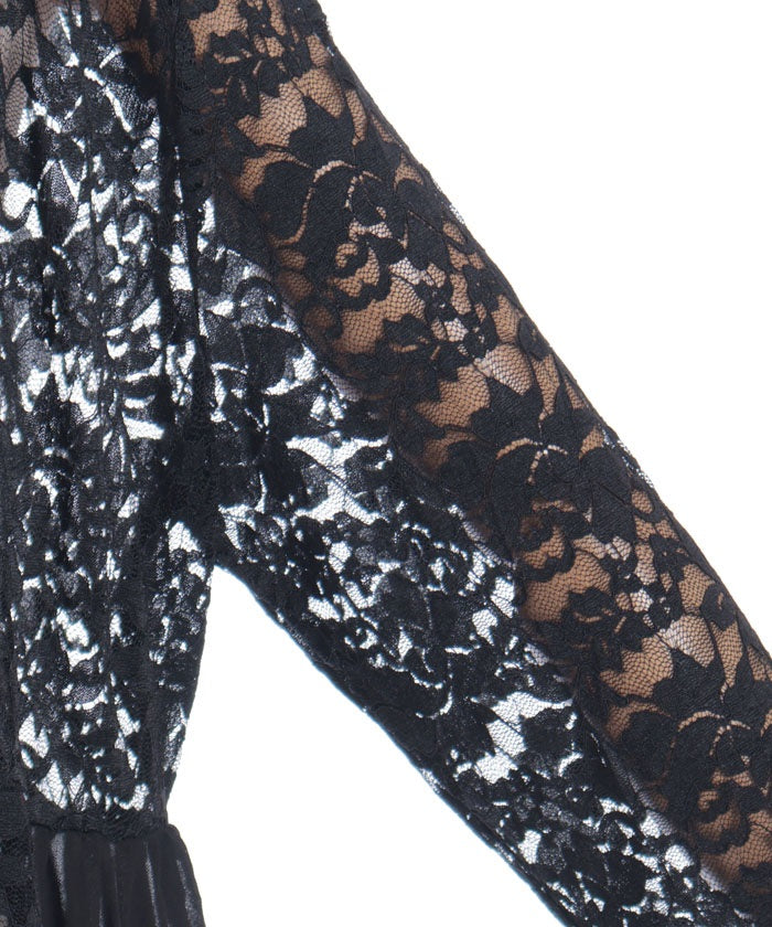 Lace Panel Long Cardigan