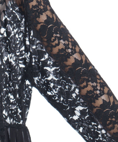 Lace Panel Long Cardigan