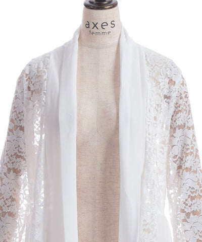 Lace Panel Long Cardigan