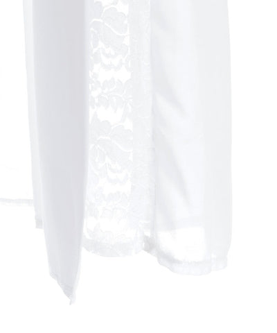 Lace Panel Long Cardigan