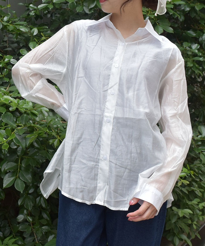 Back Ribbon Sheer Shirt