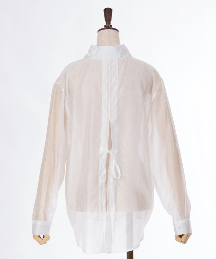 Back Ribbon Sheer Shirt