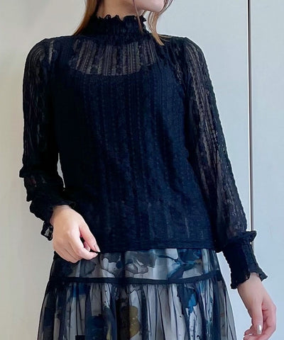 Full Lace Gather Blouse