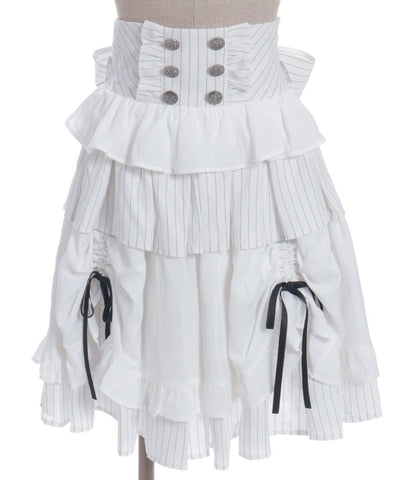 Striped Frill Skirt