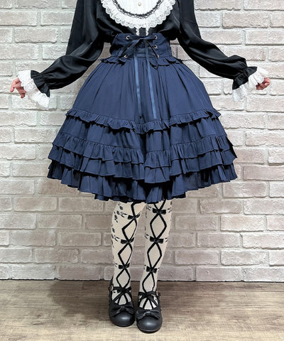 Lace-Up Frill Skirt