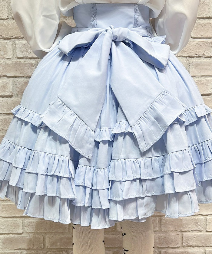 Lace-Up Frill Skirt