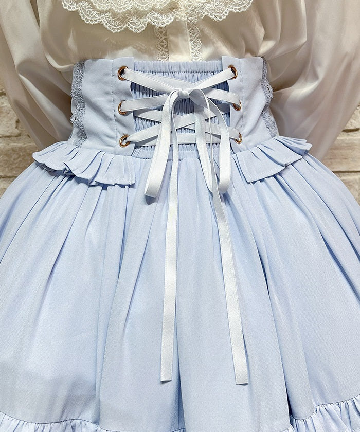 Lace-Up Frill Skirt
