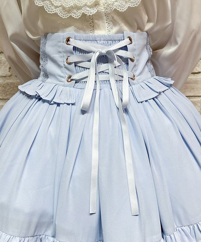 Lace-Up Frill Skirt