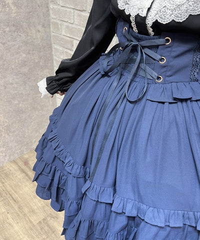 Lace-Up Frill Skirt