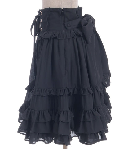 Lace-Up Frill Skirt
